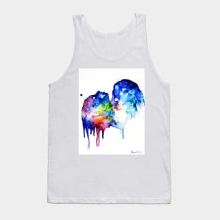 a kiss on her neck watercolor painting Tank Top